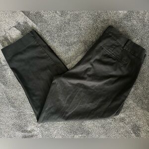 TALBOTS Women's The Perfect Crop Curvy Solid Black Casual Pants, Size 12